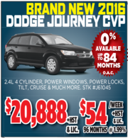 New 2016 Dodge Journey CVP Toronto